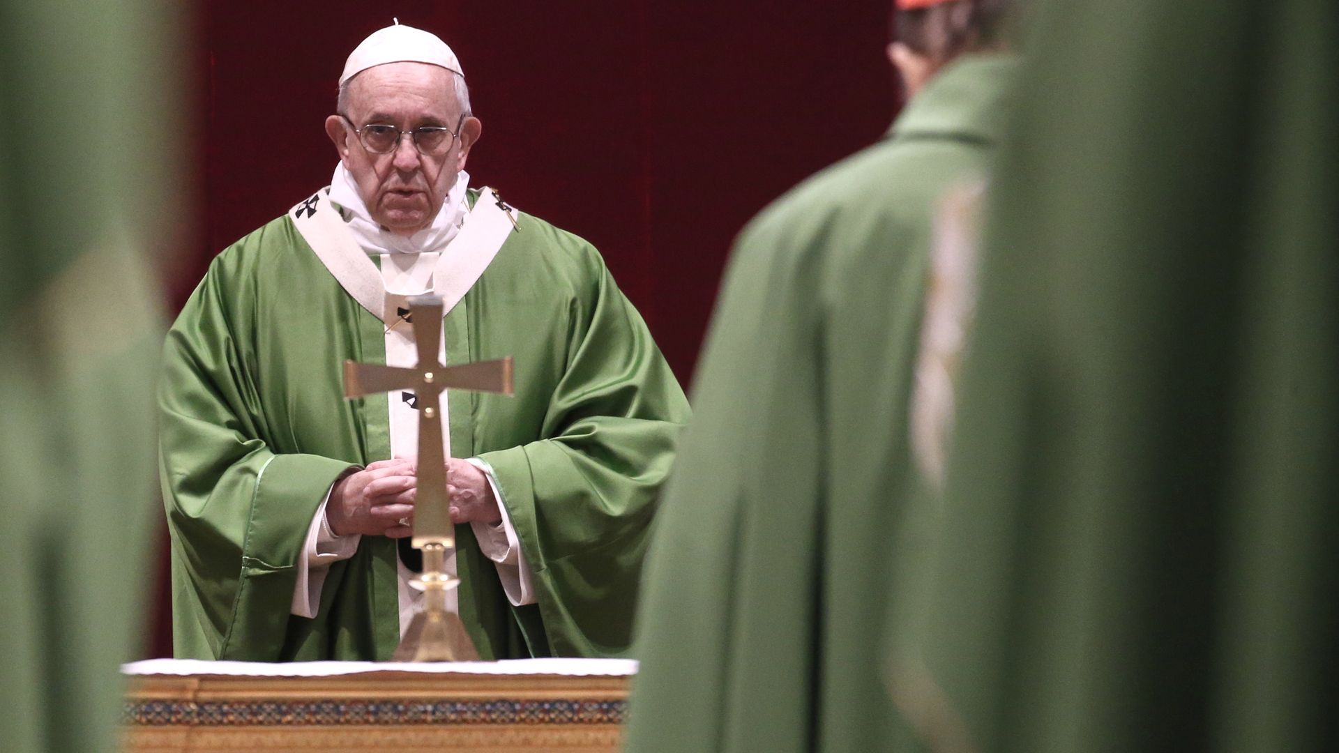 Pope Francis at mass