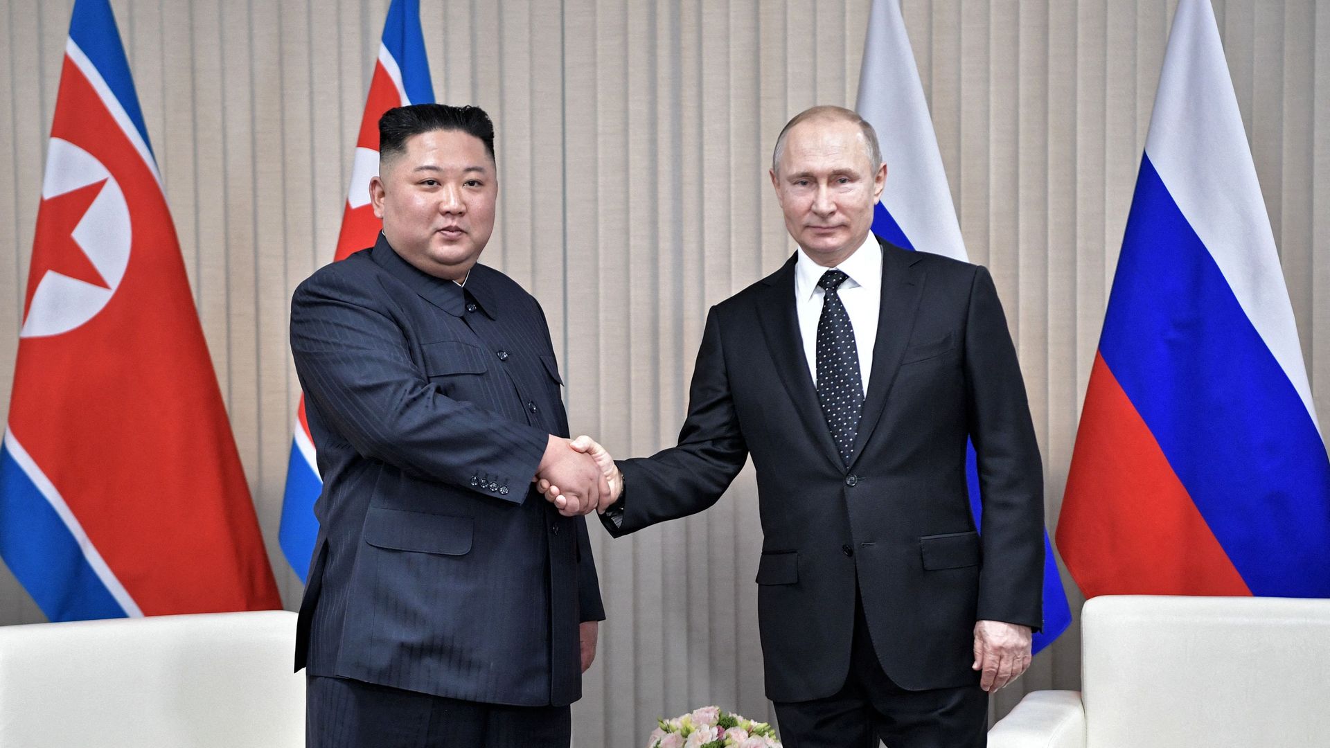 Russian President Vladimir Putin and North Korea supremo Kim-Jong-Un