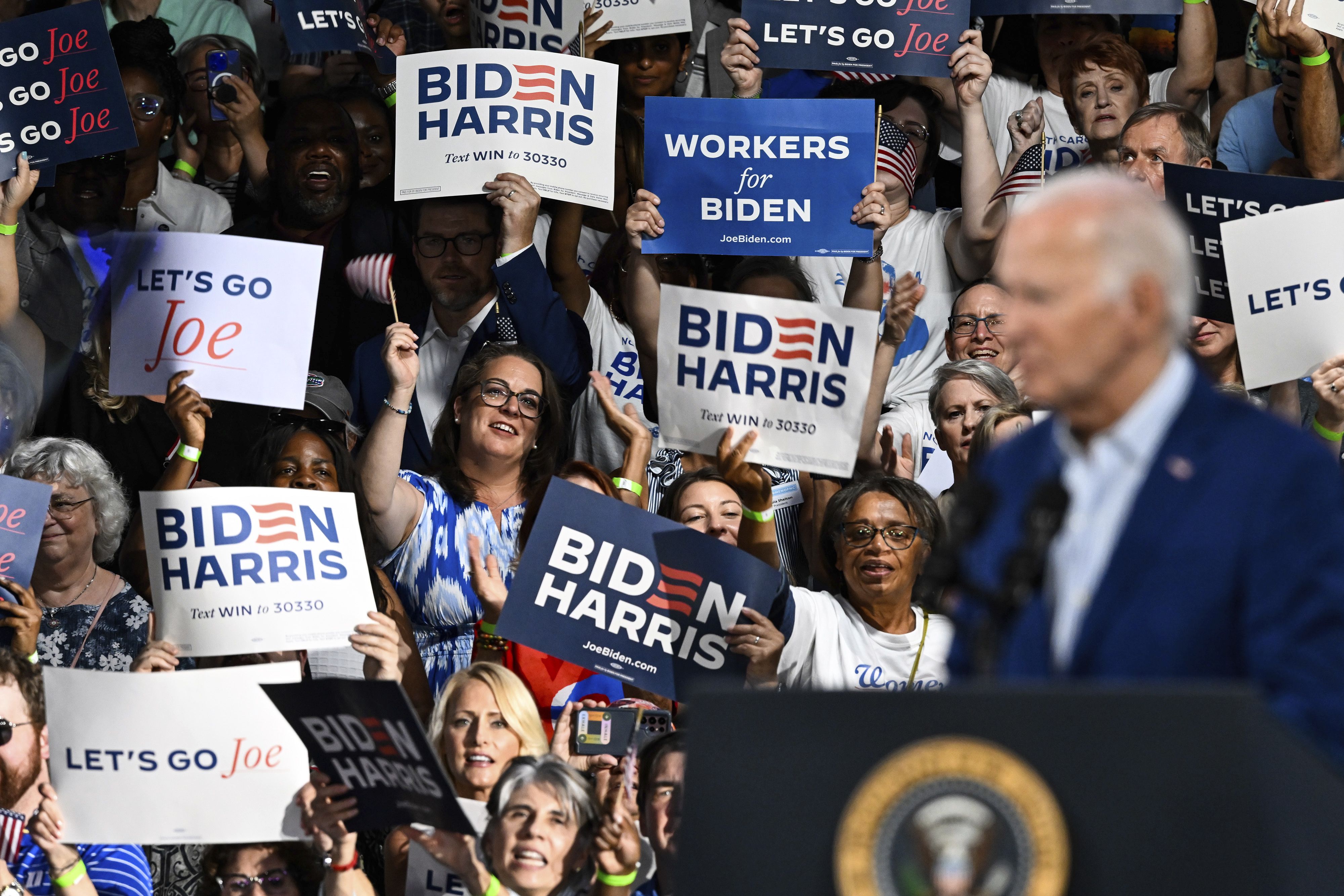 Biden speaks to campaign rally
