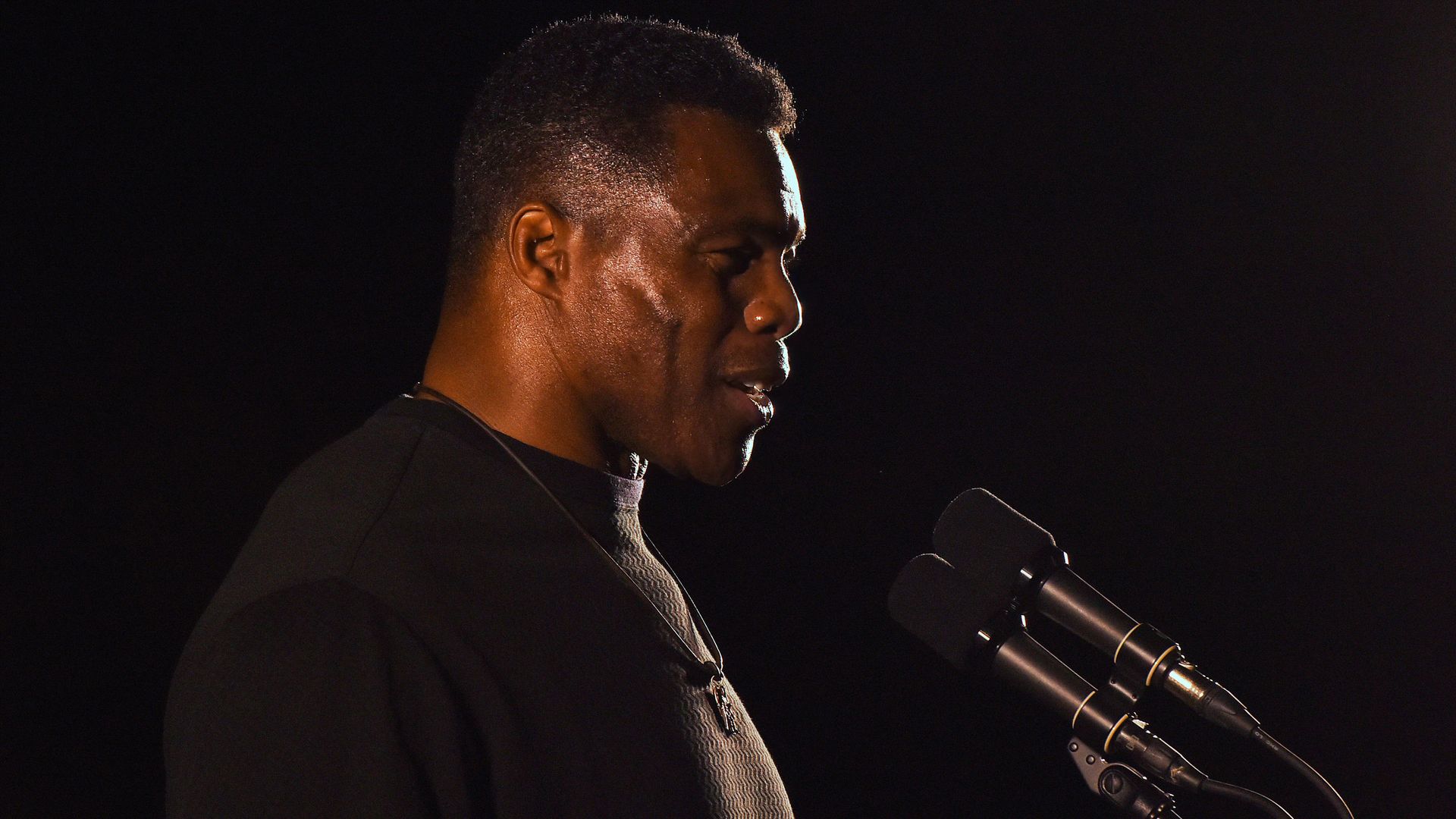 Georgia Republican Senate candidate Herschel Walker speaks at a campaign rally in Valdosta