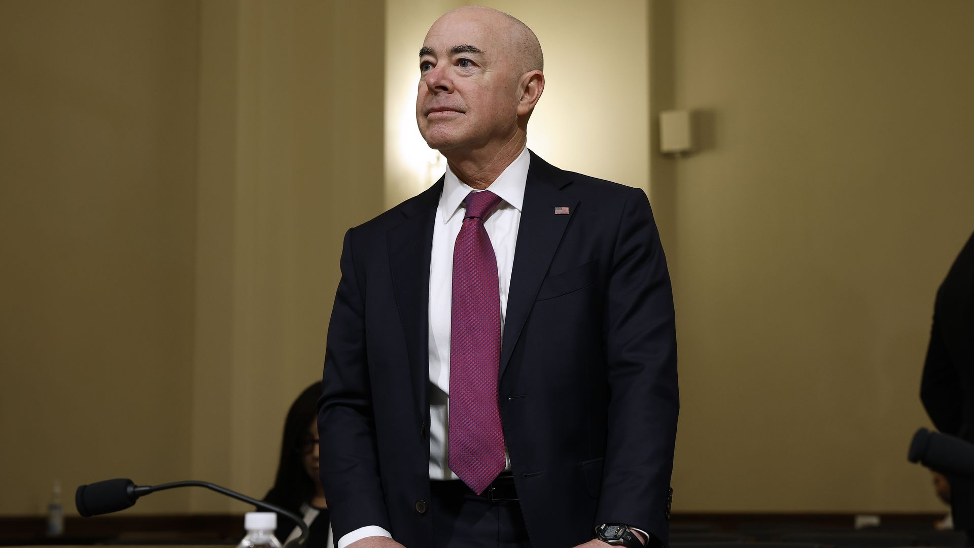 Homeland Security Secretary Alejandro Mayorkas before testifying to a House committee on Nov. 15.