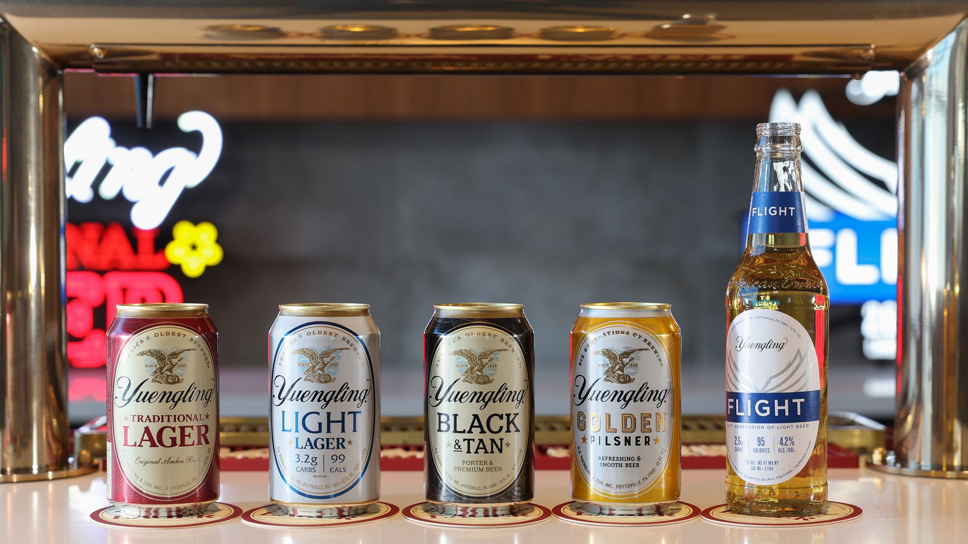 A photo of Yuengling beer.