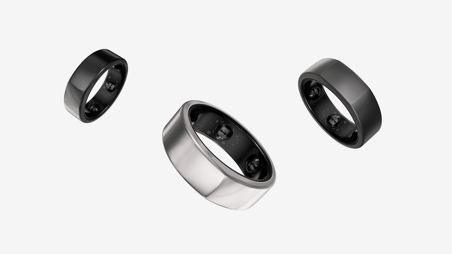 Three smart rings floating