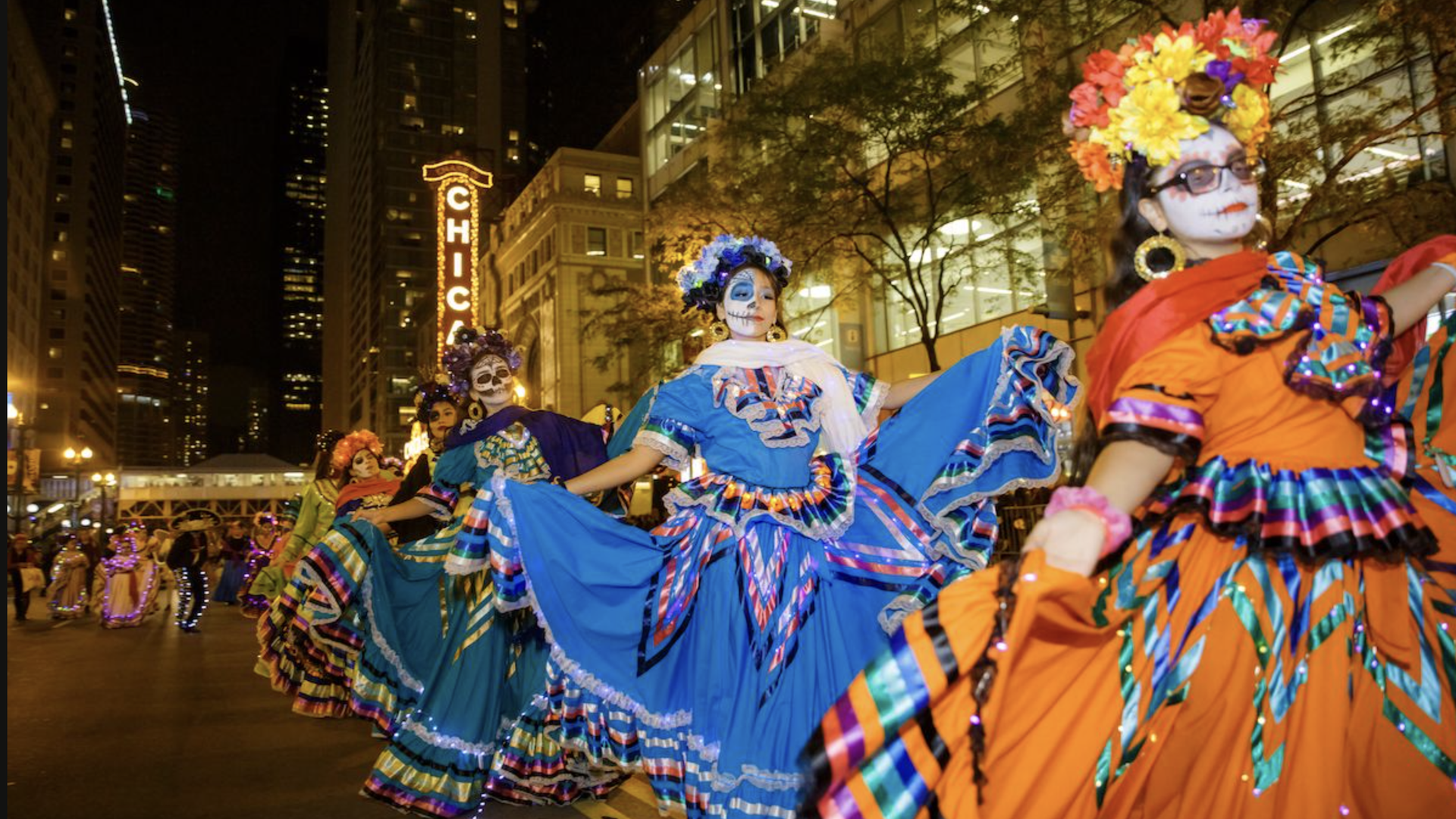 Performers on State street. 