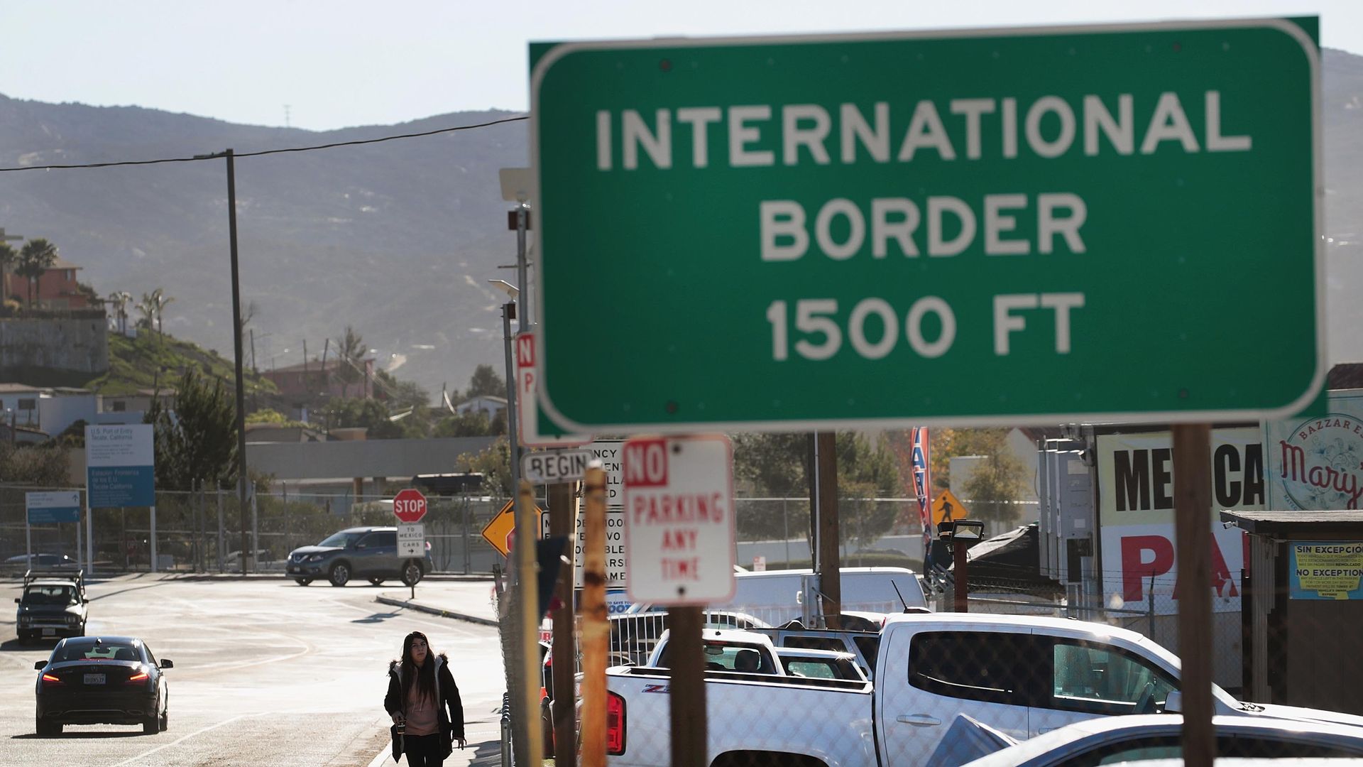 Sign for u.s.-mexico border