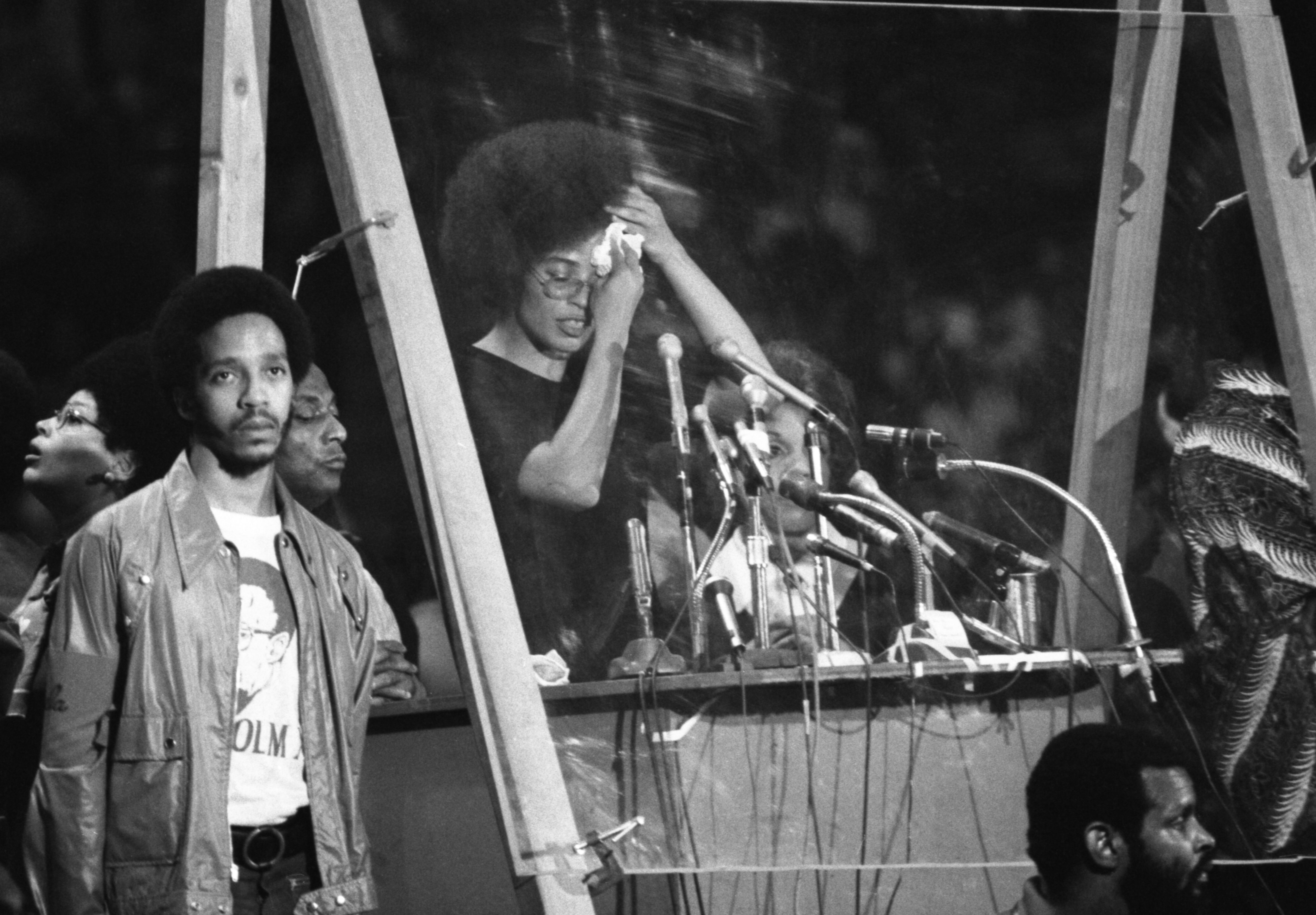 Detroit's Black Expo '72, where avowed communist Angela Davis was the featured speaker in the Michigan State Fair coliseum. Photo: Bettman Archive