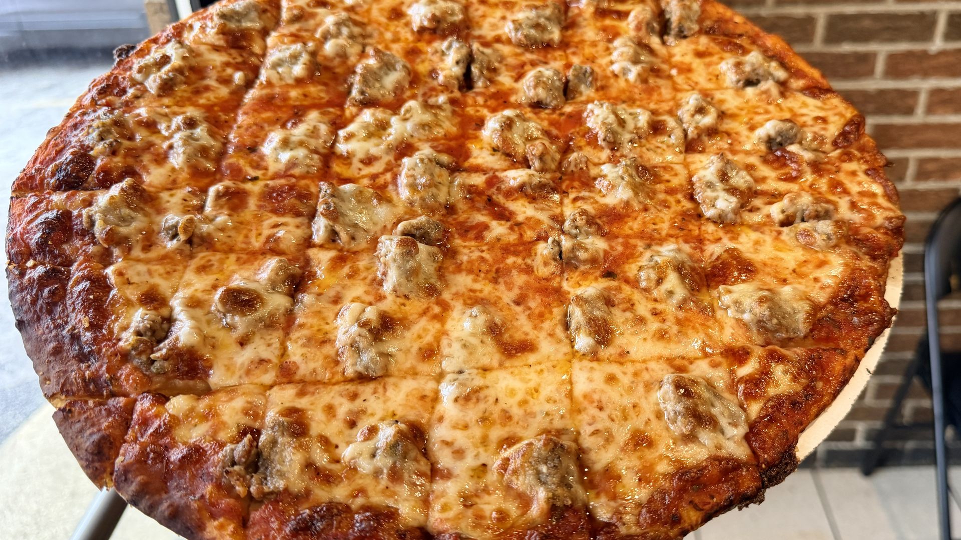 A thin crust pizza 