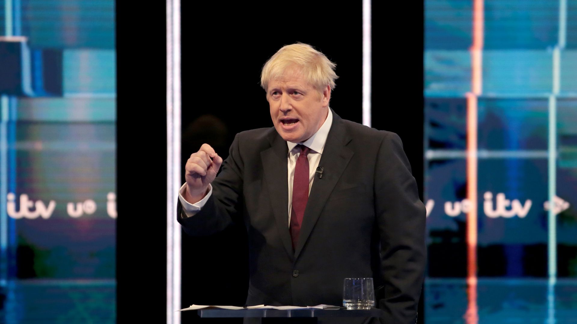 Boris Johnson takes part in the Jeremy Hunt and Boris Johnson debate Head To Head on ITV on July 9.