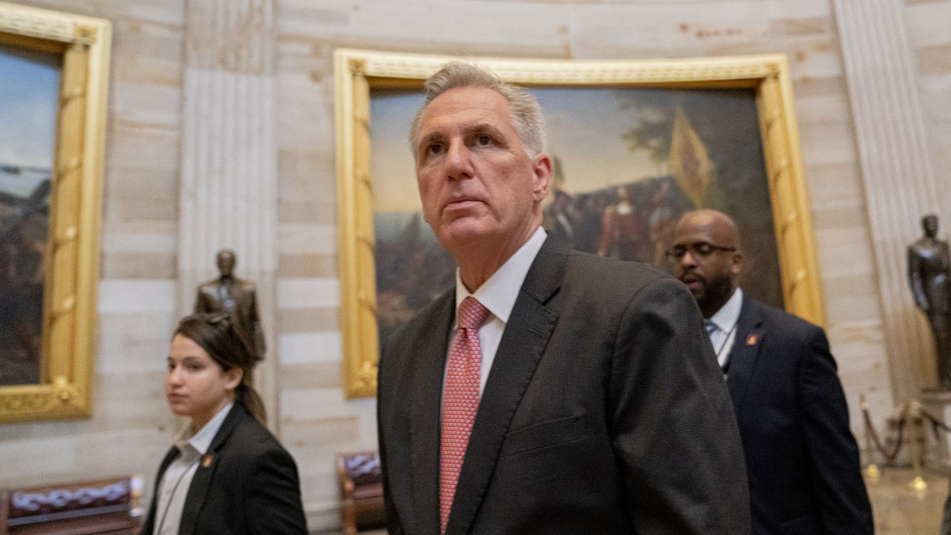  Republican Leader Kevin McCarthy (R-CA) enters the Capitol on January 5, 2023 in Washington, DC. 