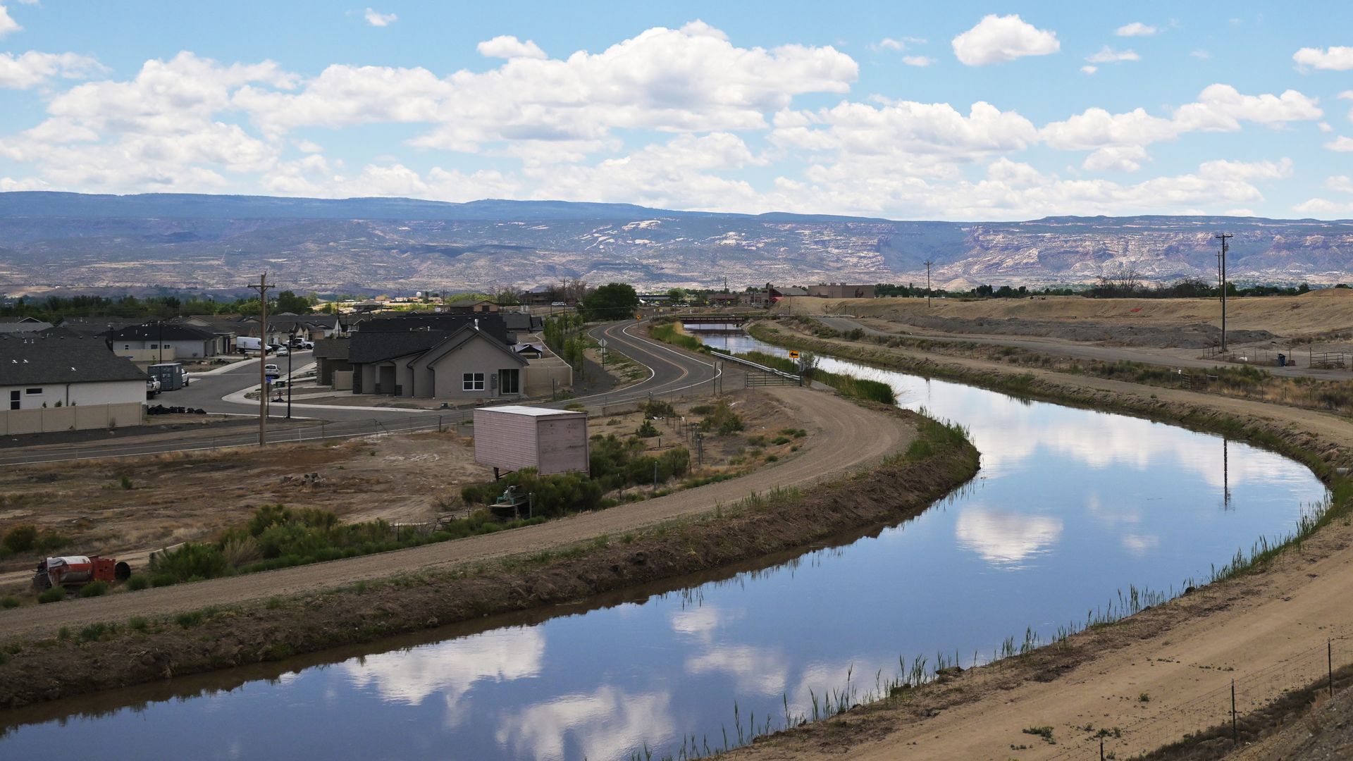 Water from the Colorado River travels through an irrigation canal in Grand Junction, Colorado, on May 21, 2024. 