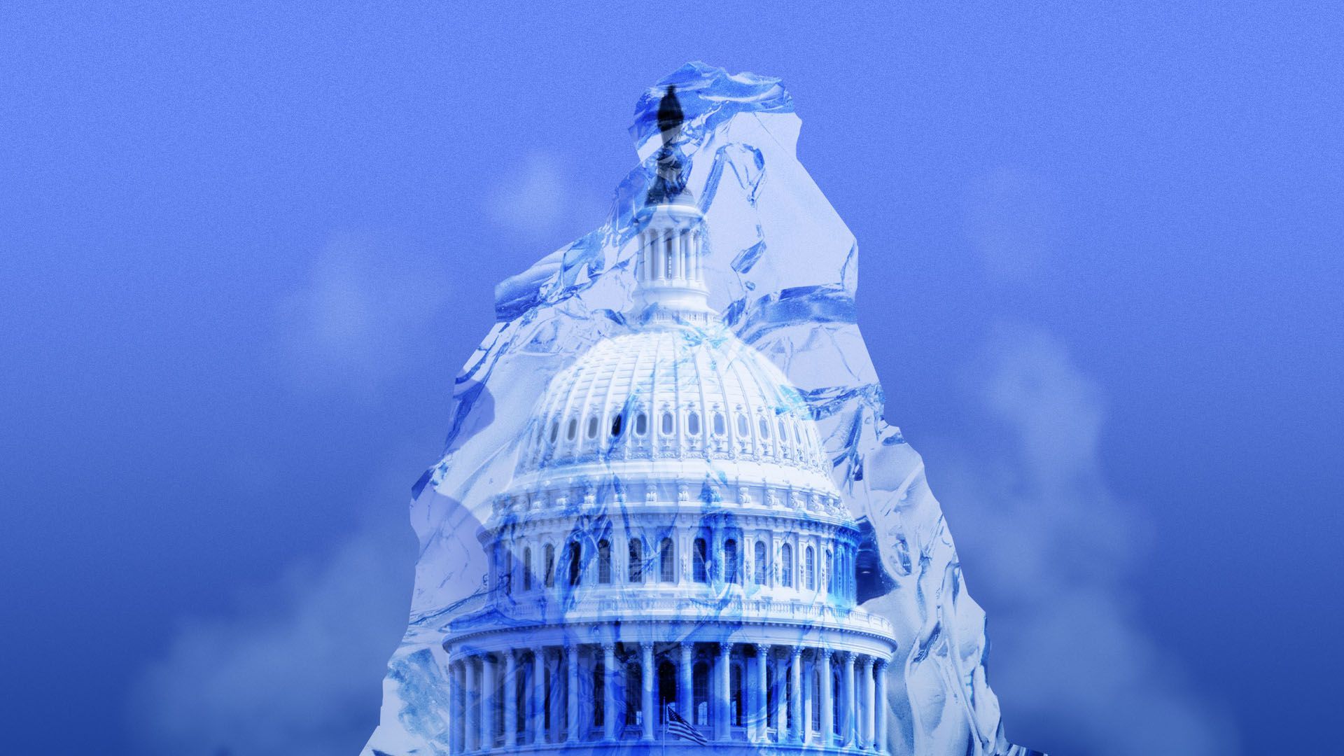 Illustration of a frozen Capitol Dome 