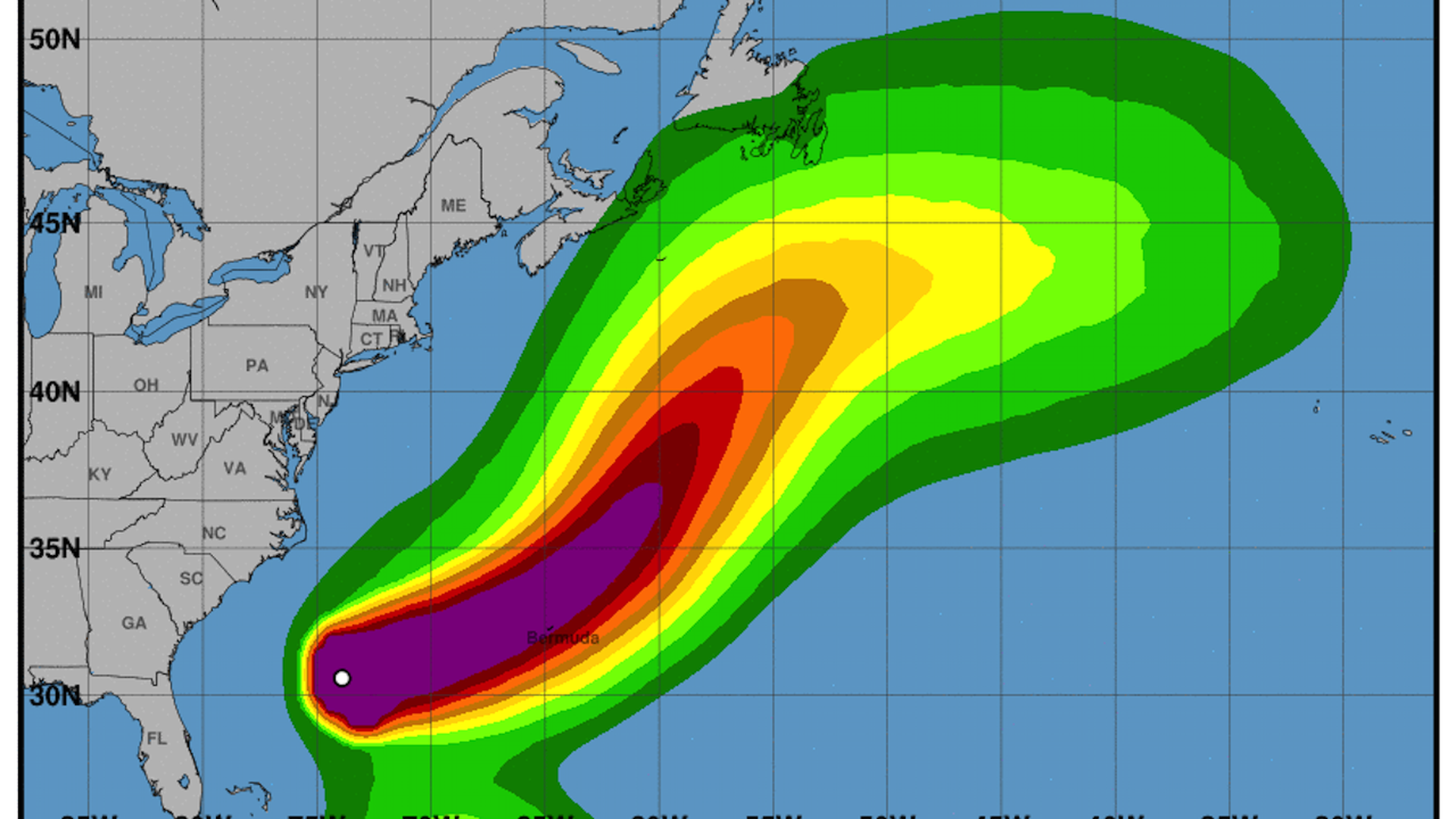 Hurricane Humberto winds