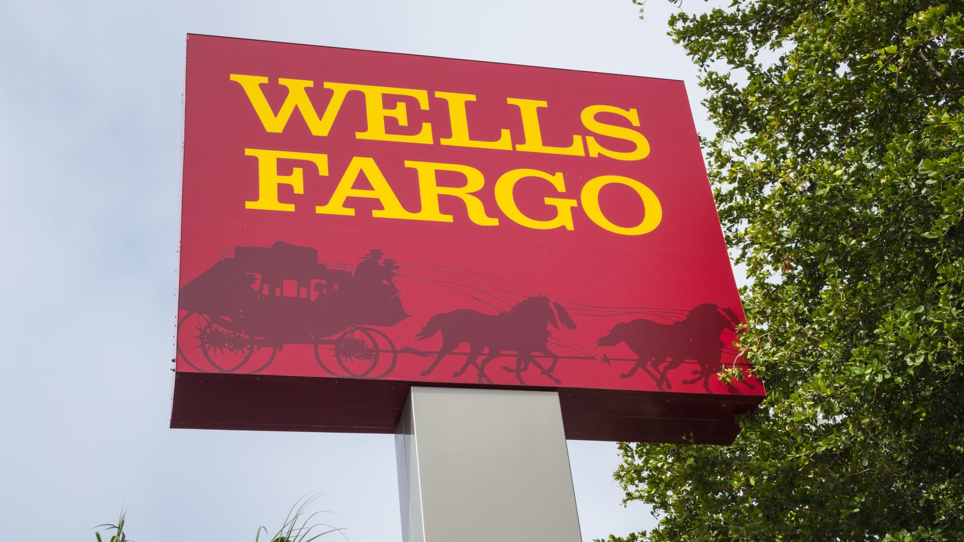A Wells Fargo sign