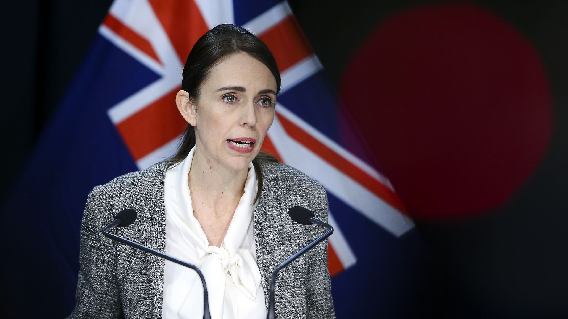  Prime Minister Jacinda Ardern speaks to media during a press conference at Parliament on June 17
