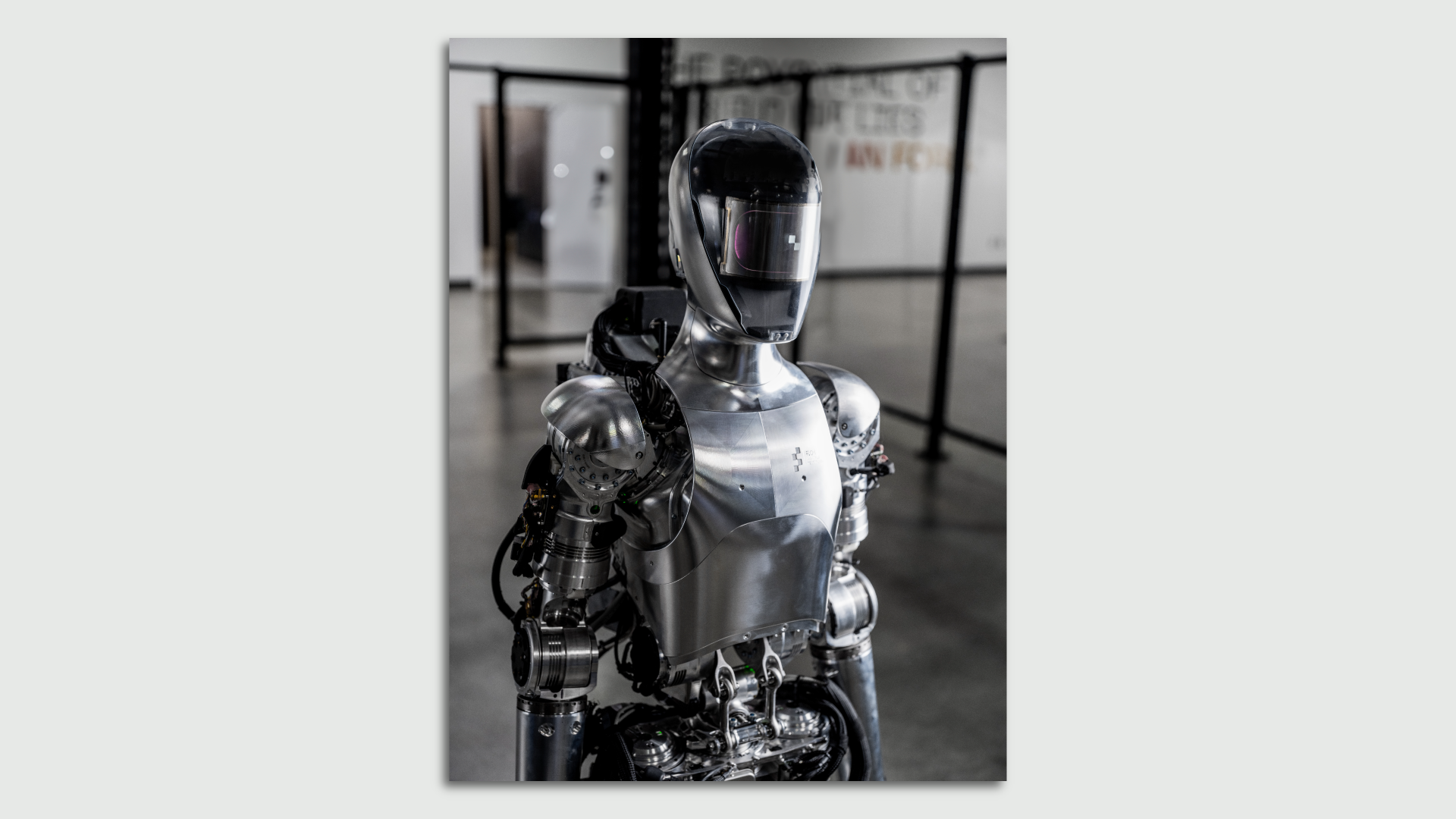 A standing image of Figure, a humanoid robot.