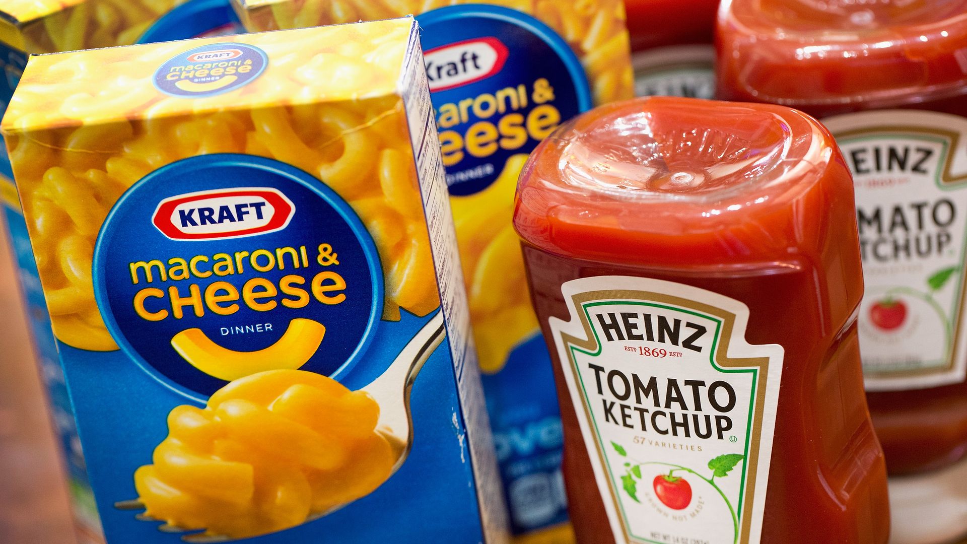 Kraft and Heinz products.
