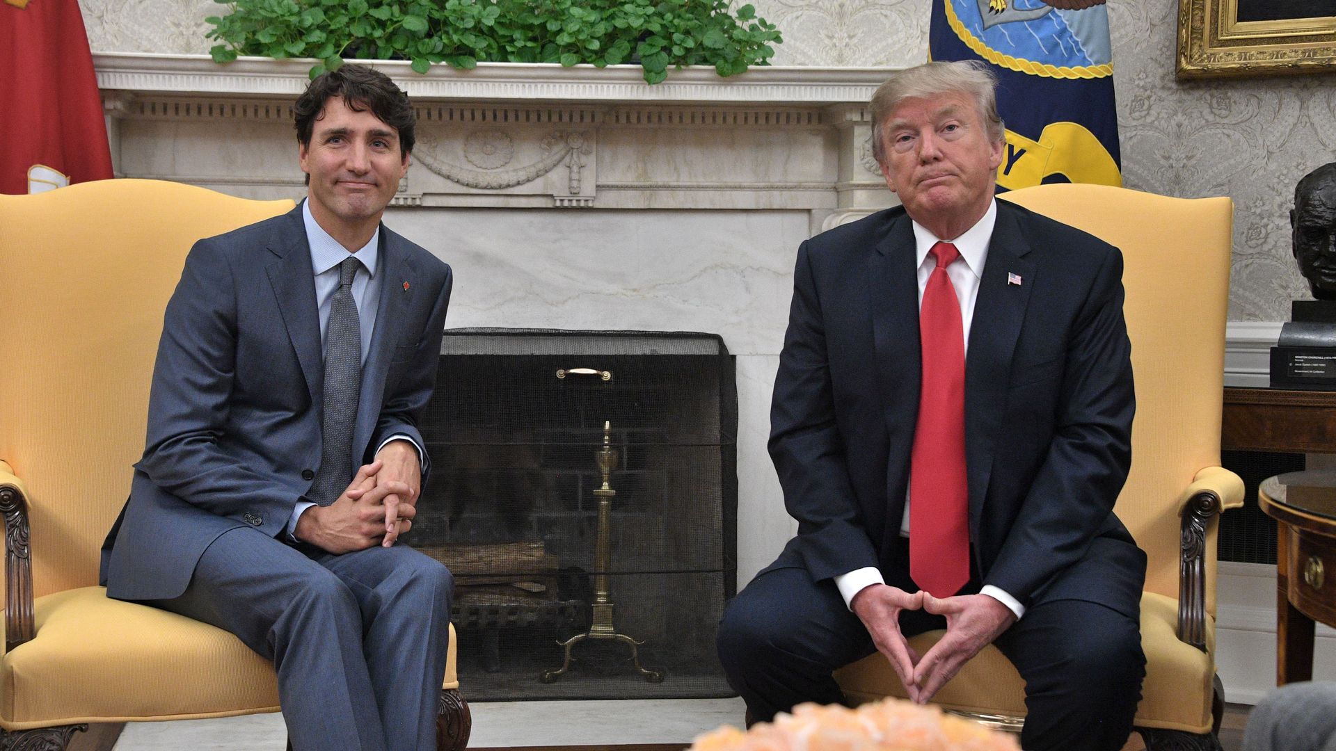 President Trump and Canadian Prime Minister Justin Trudeau. Photo: Jim Watson/AFP/Getty Images