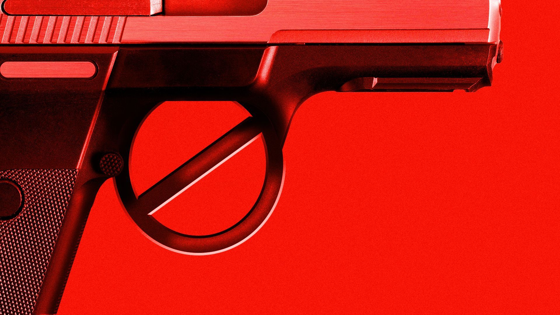 Illustration of a gun with a "no" symbol for a trigger