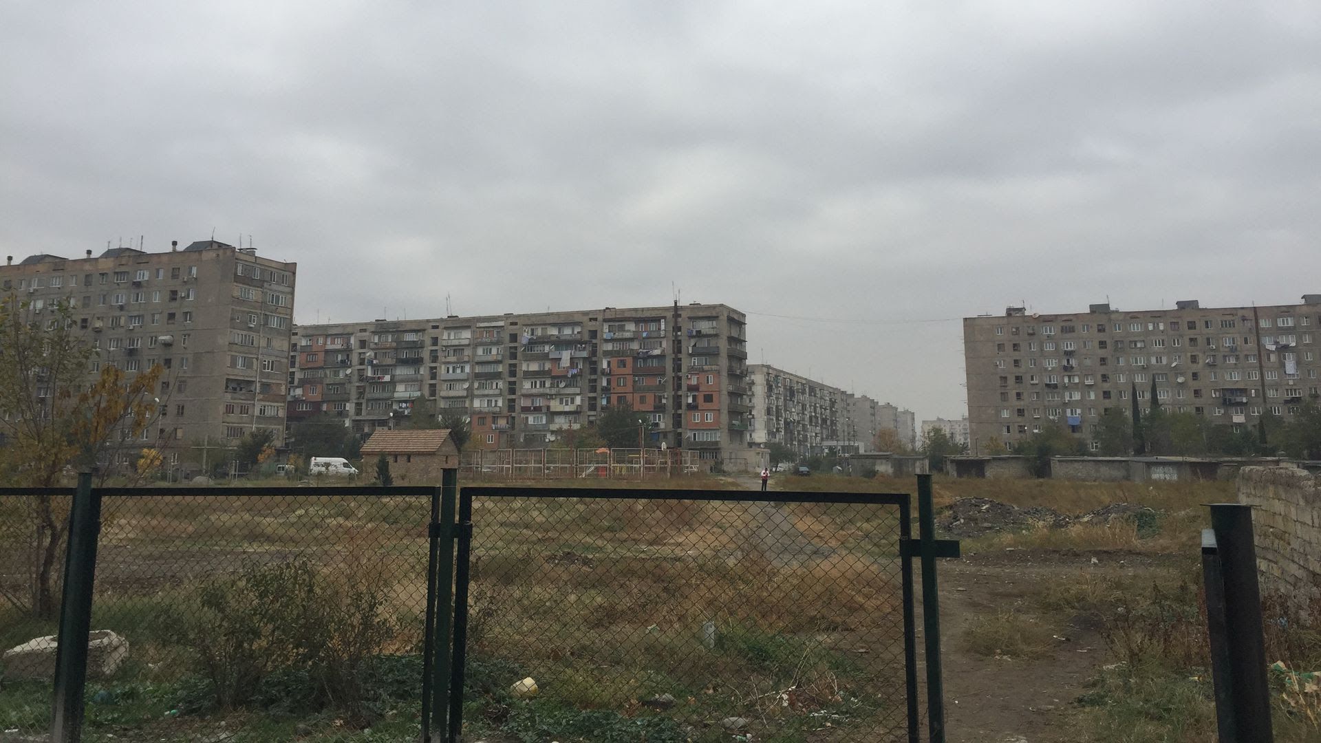 Soviet-era apartment buildings in Rustavi. 