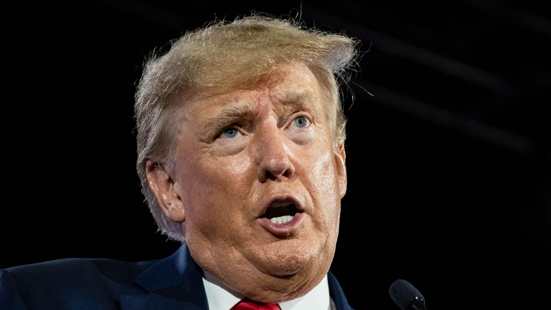 Former U.S. President Donald Trump gives the keynote address at the Faith & Freedom Coalition.