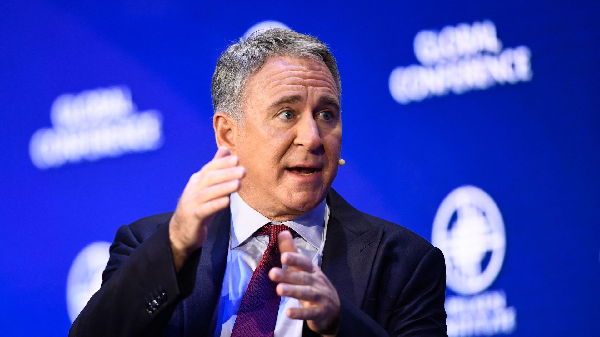 Ken Griffin, Founder and CEO, Citadel, speaks during the Milken Institute Global Conference in Beverly Hills, 