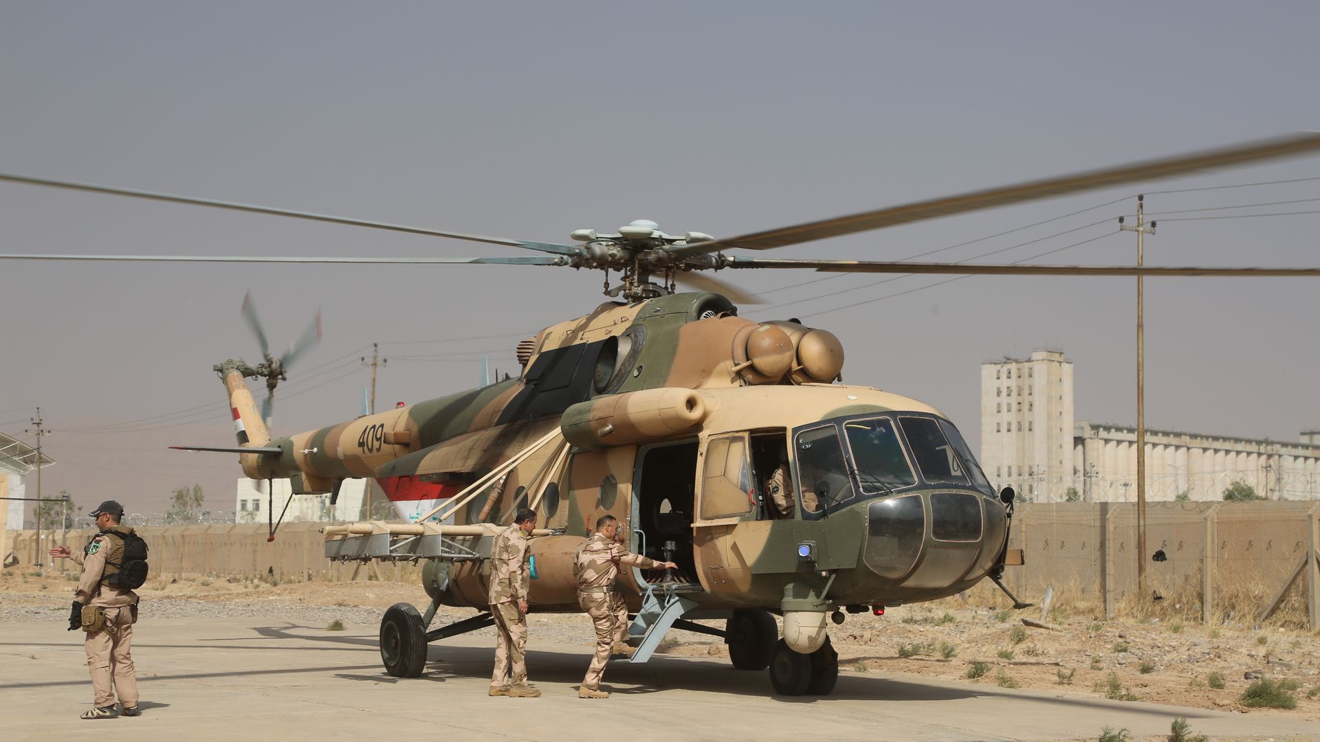 A military helicopter.