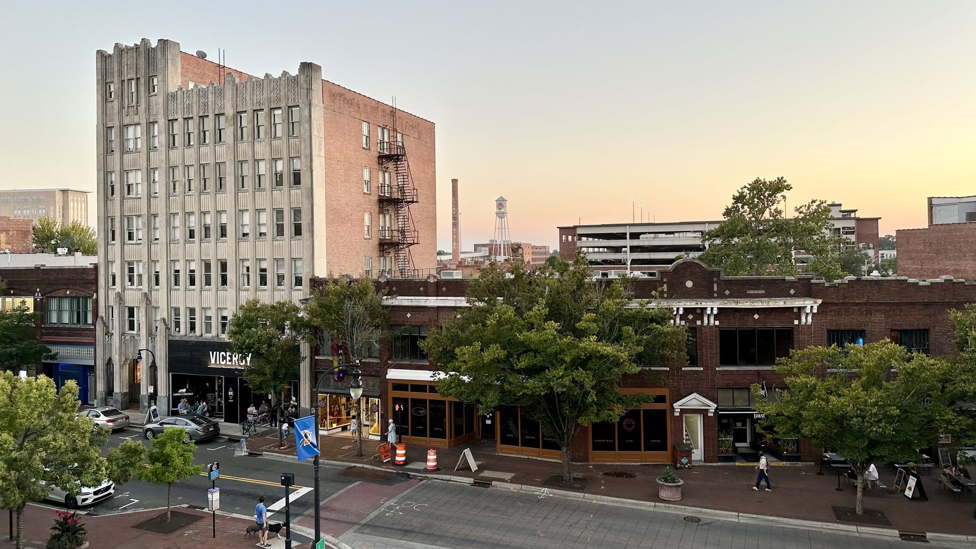 The center of downtown Durham
