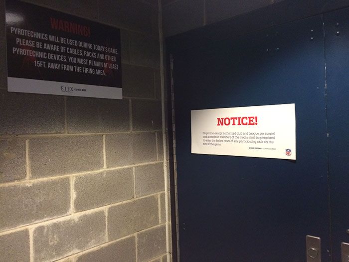 warning signs in panthers locker room