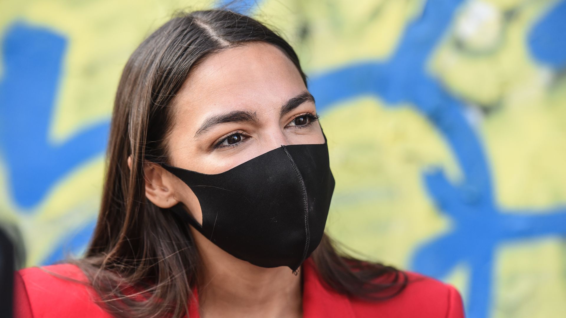 Alexandria Ocasio-Cortez (D-NY) campaigns on June 23, 2020 in the Bronx borough of New York City.