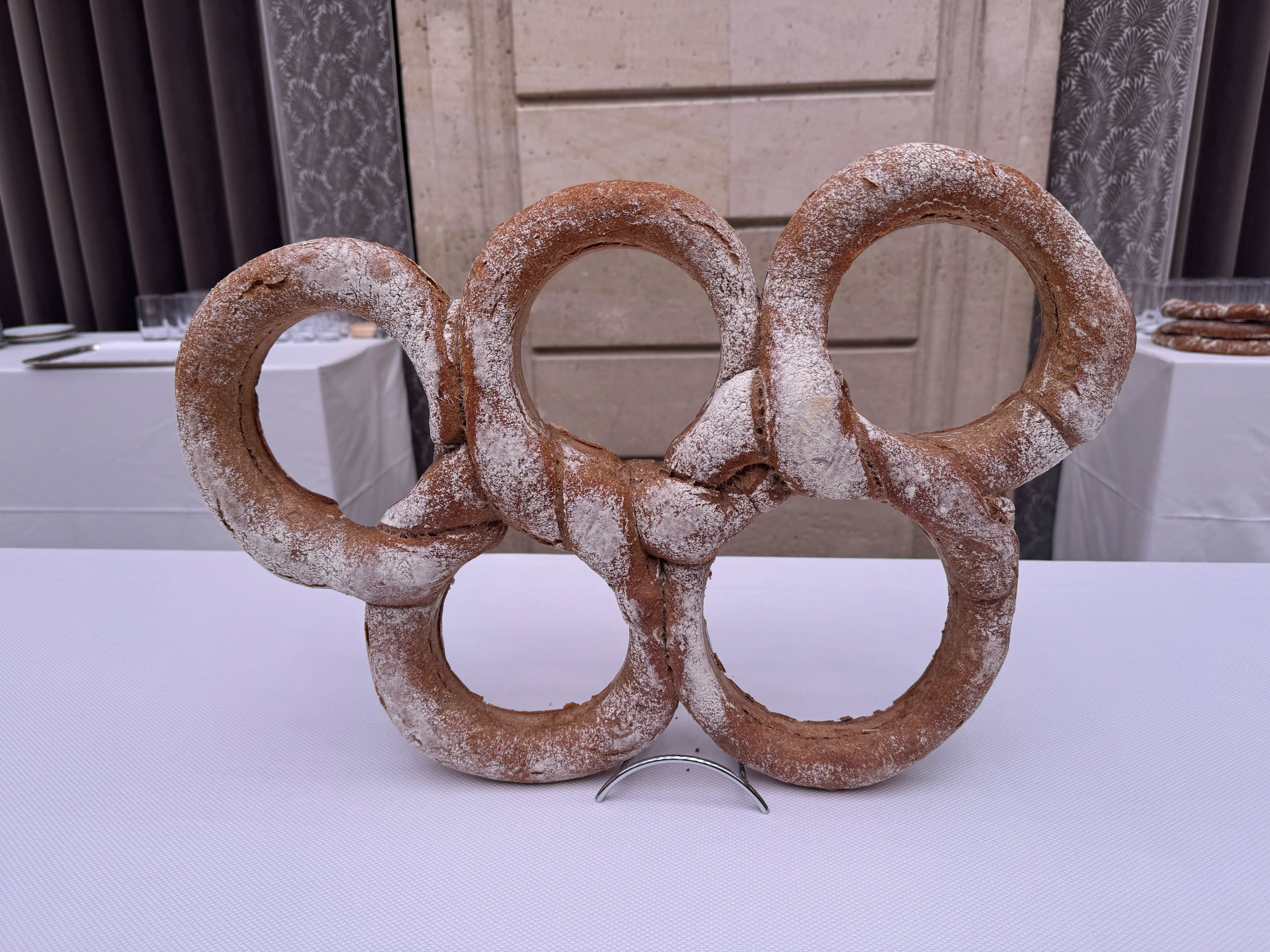 Food at the Élysée Palace during a reception for international journalists yesterday. 