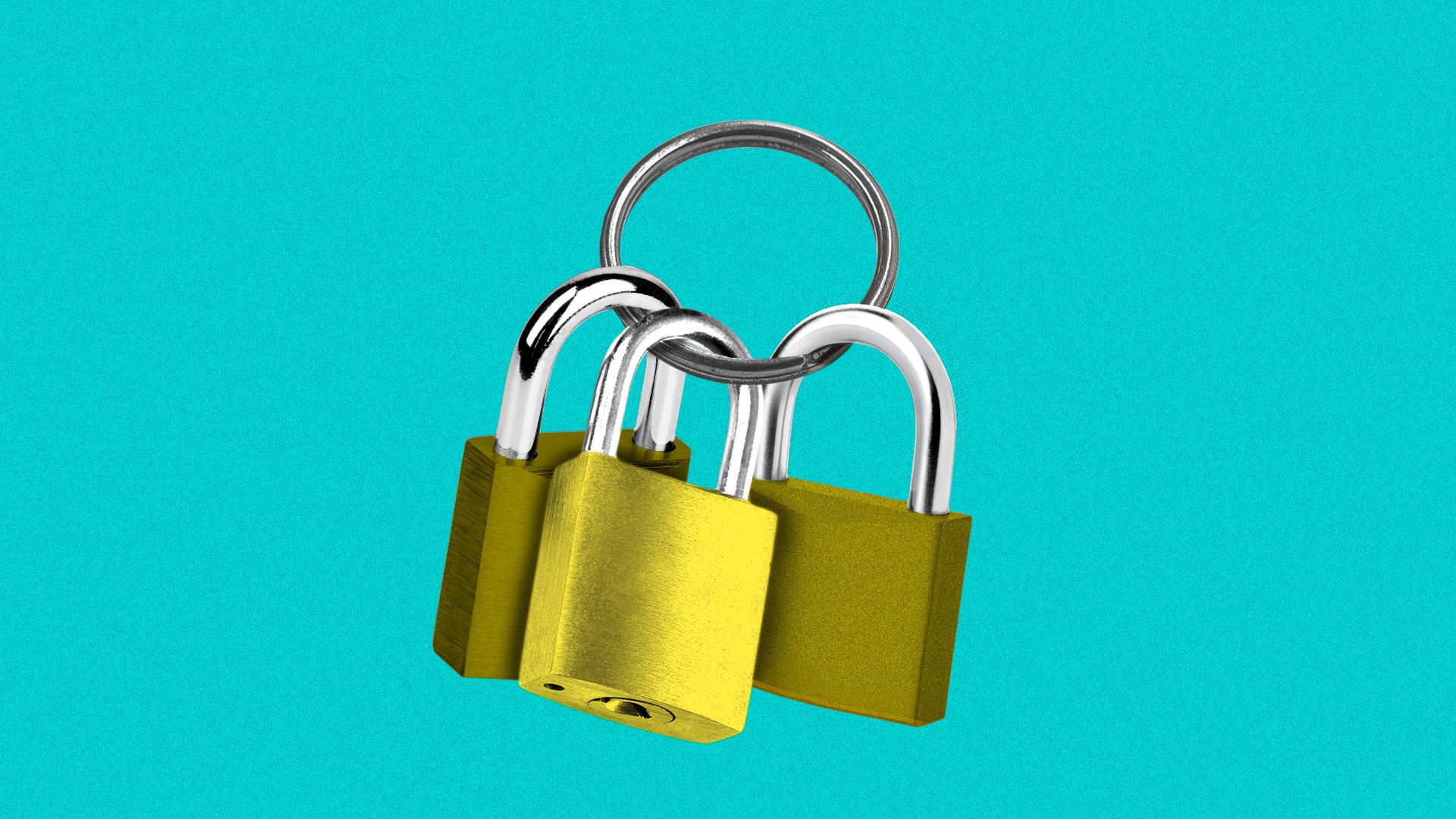 Illustration of a keyring with padlocks.