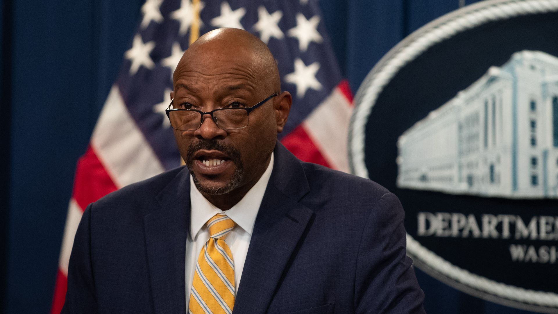 US Acting Director of the US Immigration and Customs Enforcement, Tae Johnson, speaks about Operation Dark HunTor, a joint criminal opioid and darknet enforcement operation