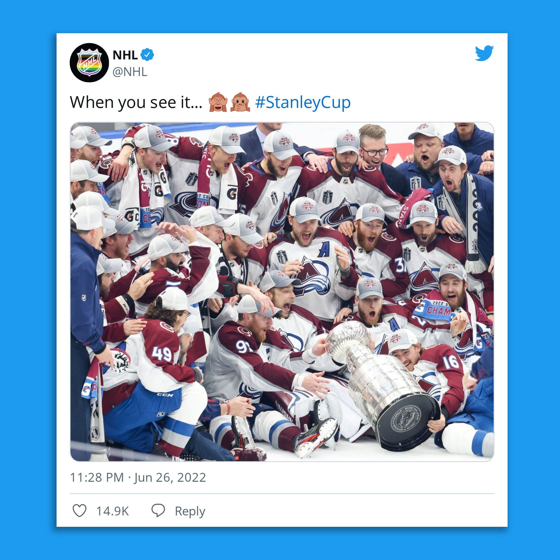 Colorado Avalanche Dent Stanley Cup Within Minutes After Winning