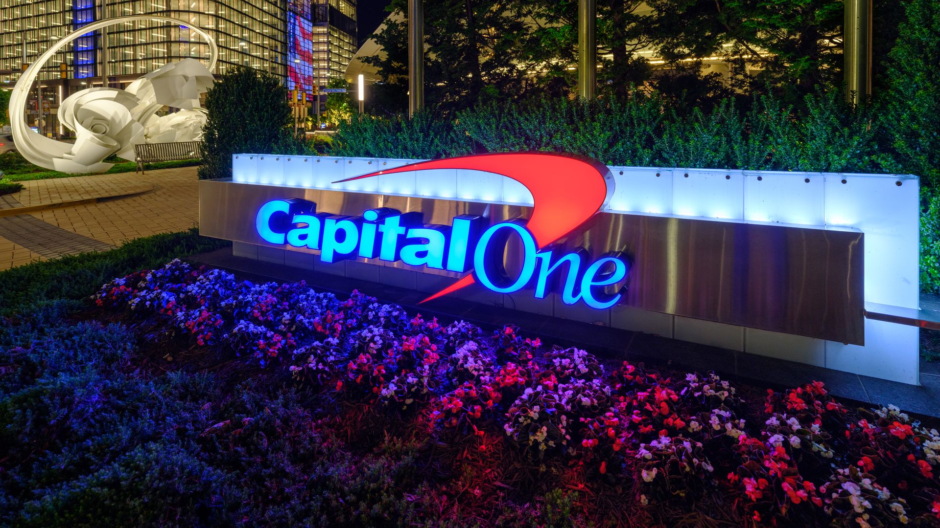 Capital One logo outside headquarters