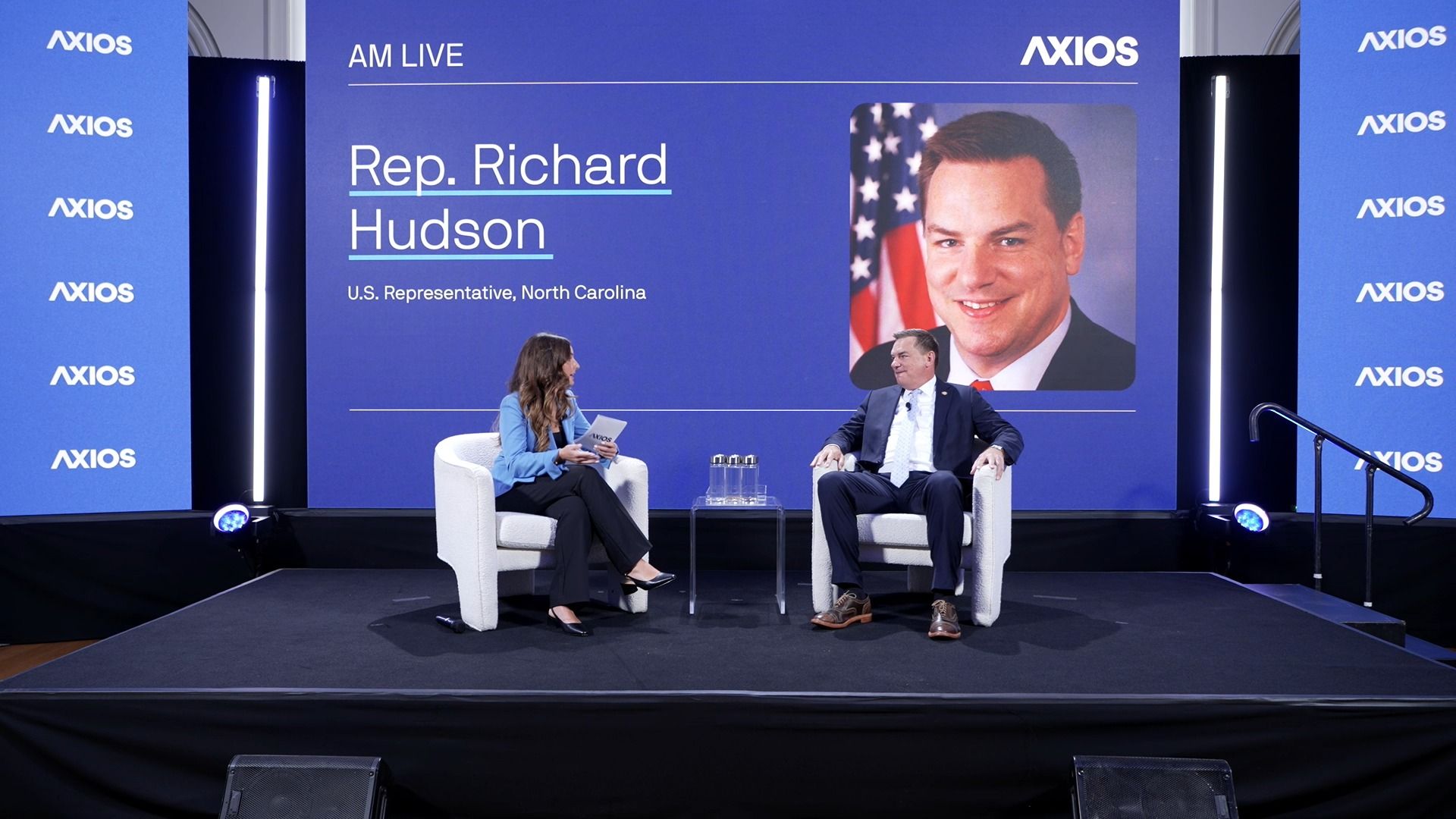 Axios' Kate Santaliz interviews Rep. Richard Hudson (R-N.C.). Image: Axios
