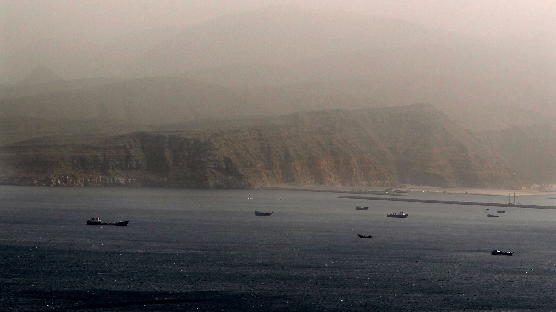 Ships in the strait of Hormuz