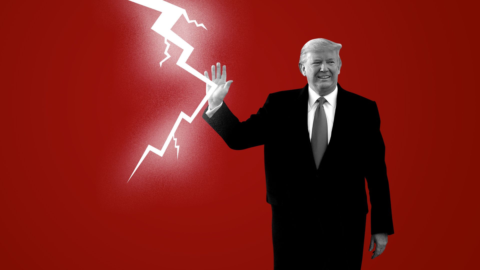 Illustration of Trump deflecting lightning.