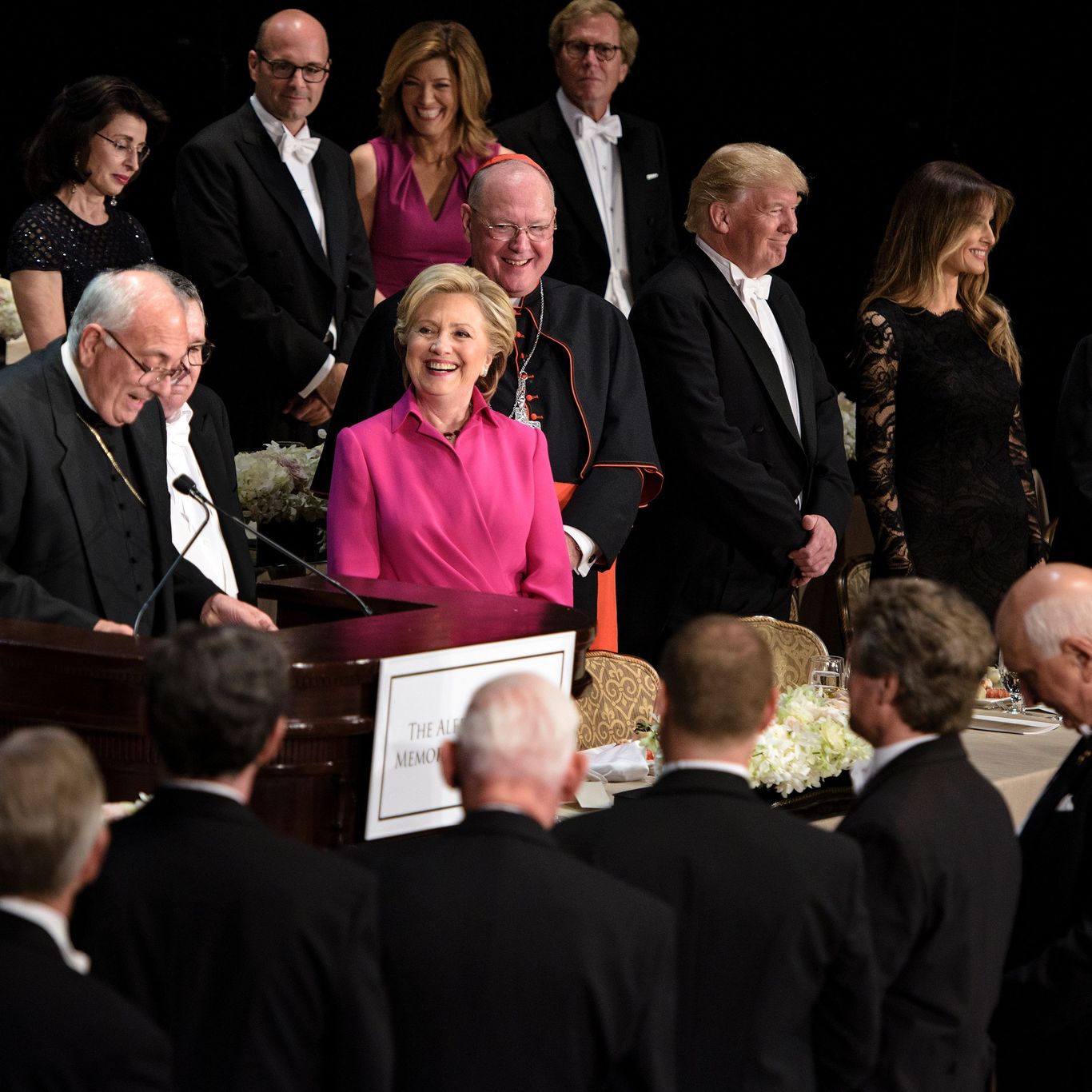 al smith dinner red dress The Most Awkward Dinner Party of the Year