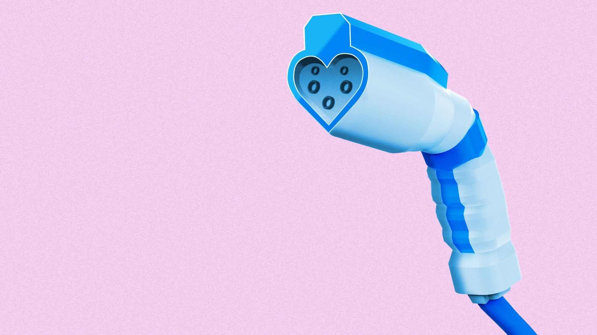 Illustration of a heart-shaped EV charging cable