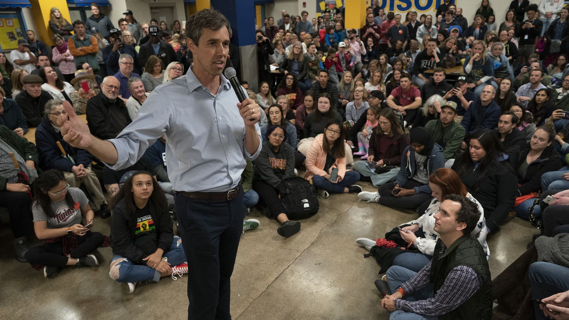 Beto O'Rourke at a town hall.