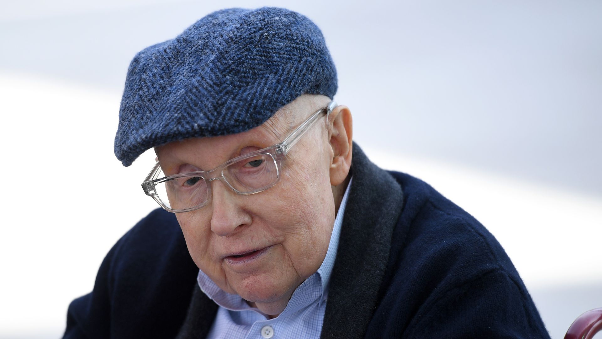 Former U.S. Sen. Harry Reid after voting after voting in the Nevada Democratic presidential caucuson February 15, 2020 in Las Vegas