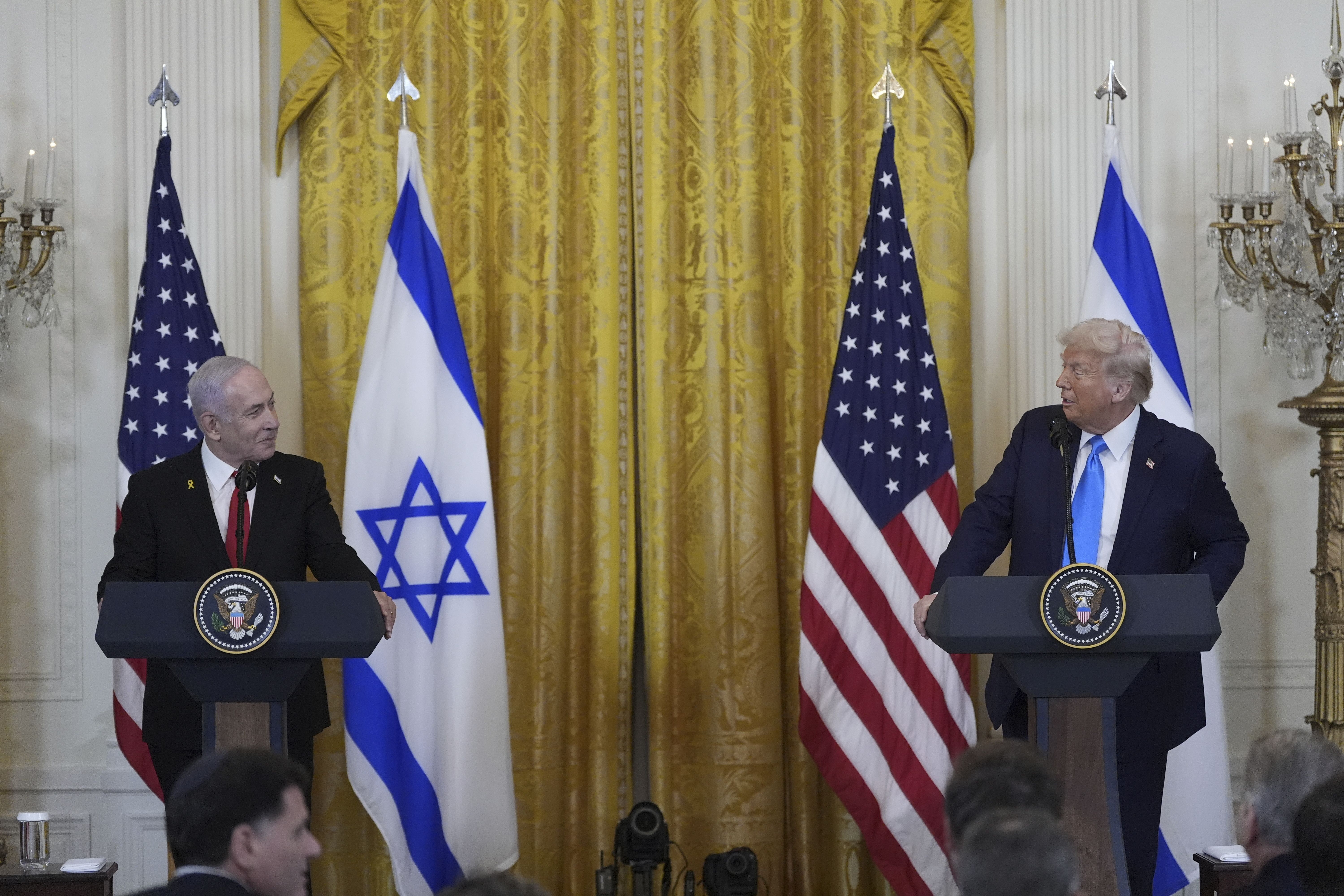 President Trump and Israeli Prime Minister Benjamin Netanyahu last evening.