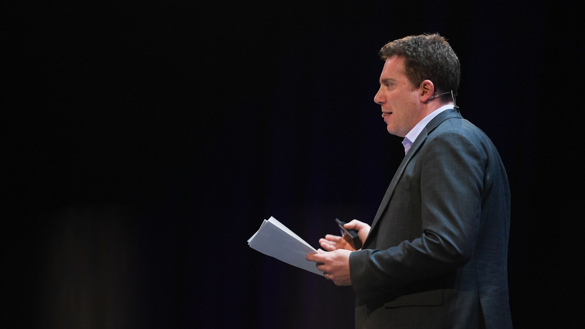 Ben Smith speaks at a conference