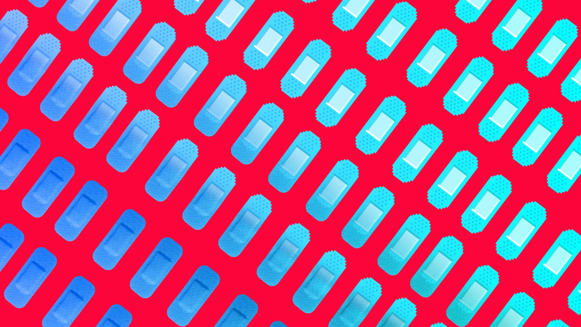 Diagonal rows of band-aids