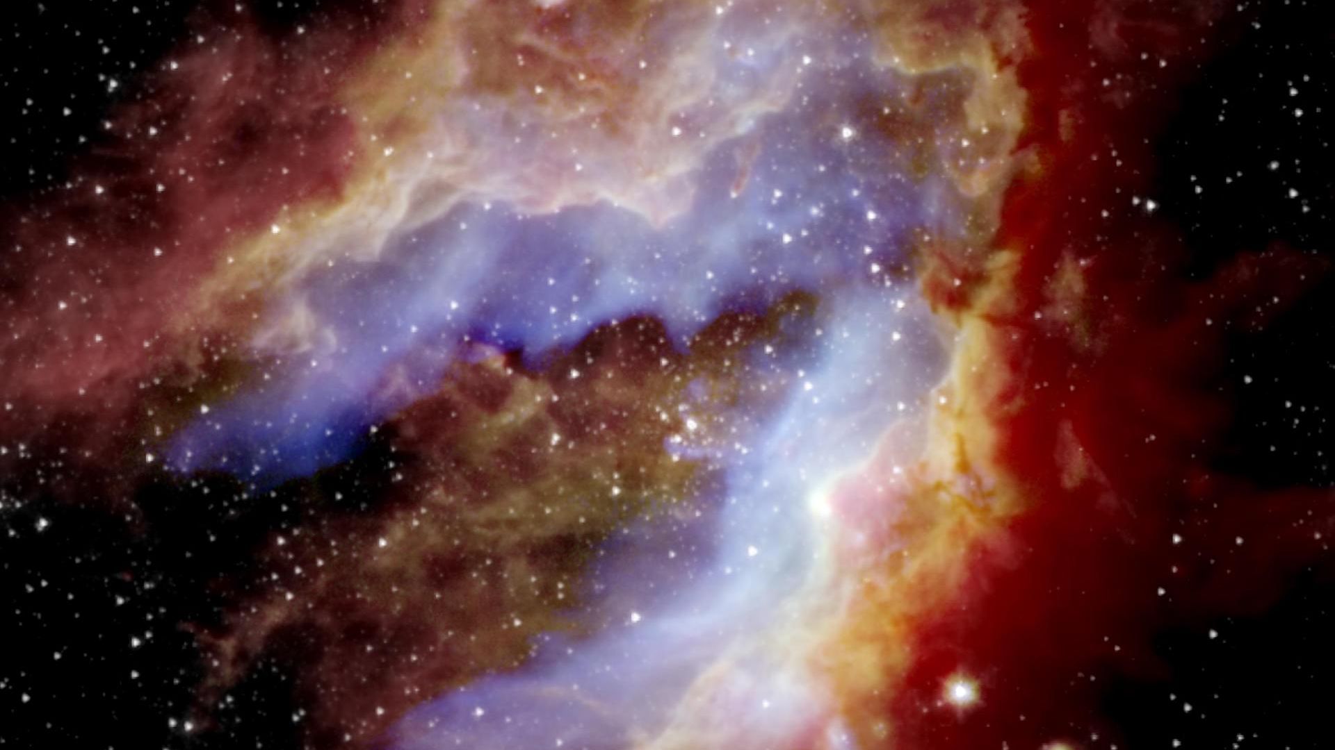 A colorful swan nebula 5,000 light-years from Earth