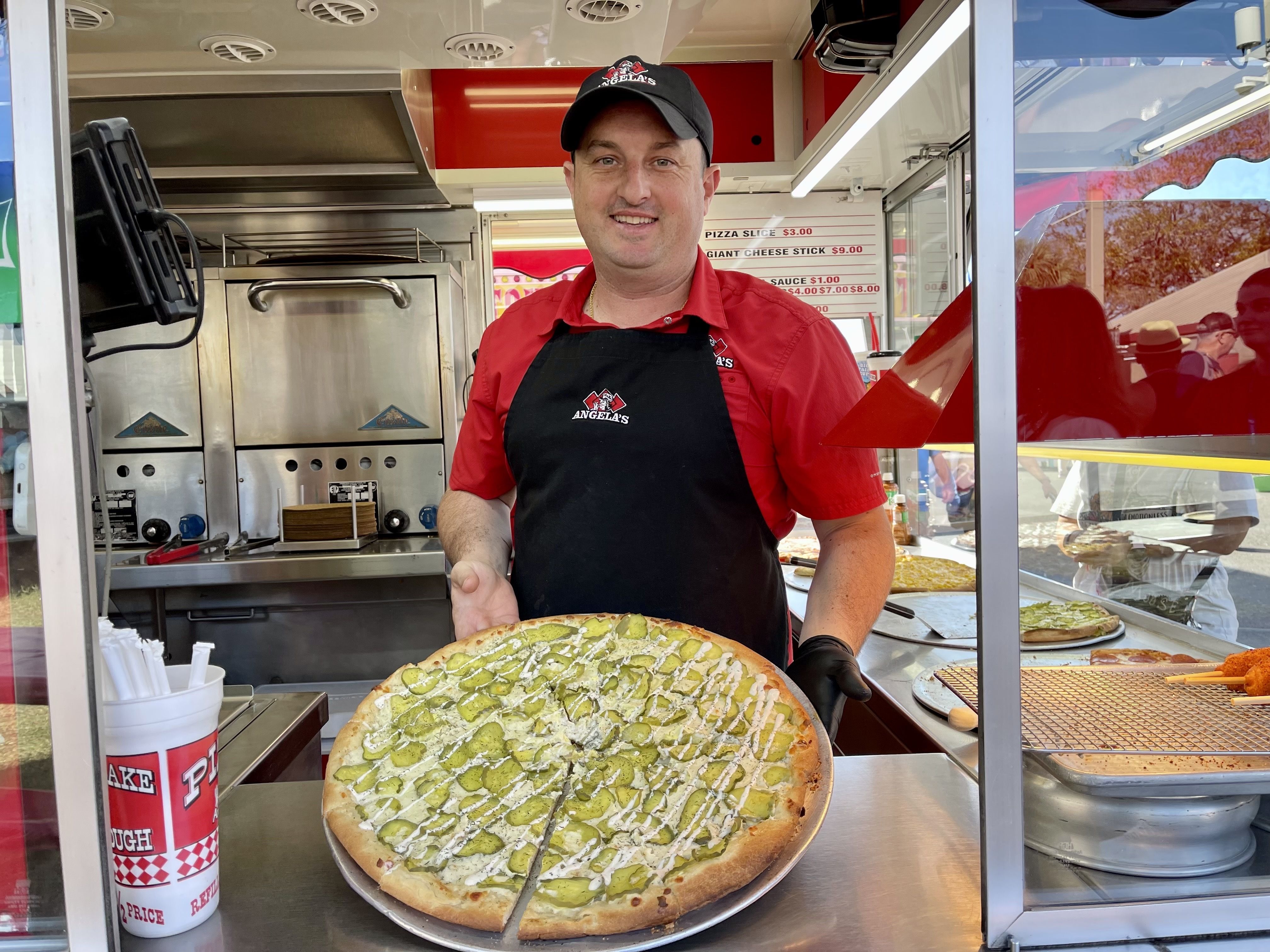 Tonio Viscusi and his pickle pizza