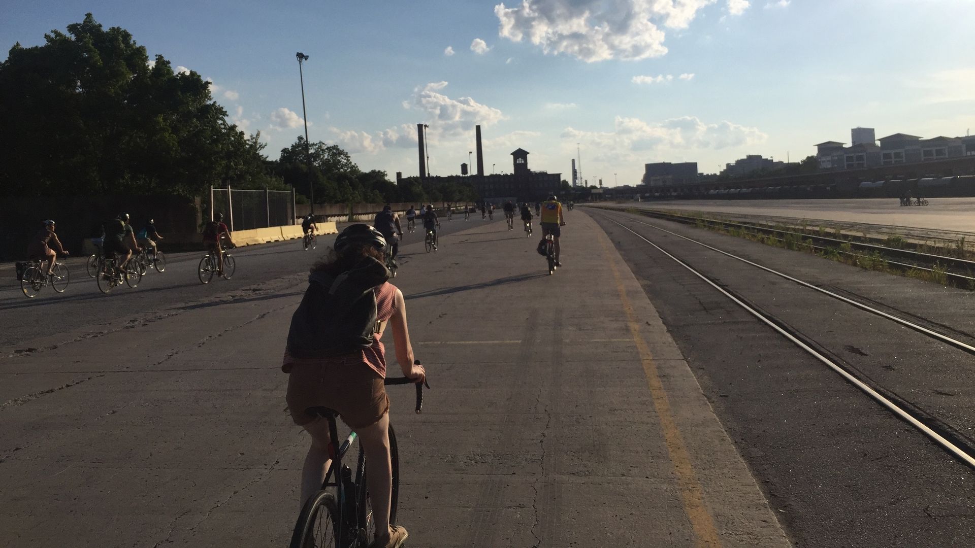 Bike riders at hulsey yard.