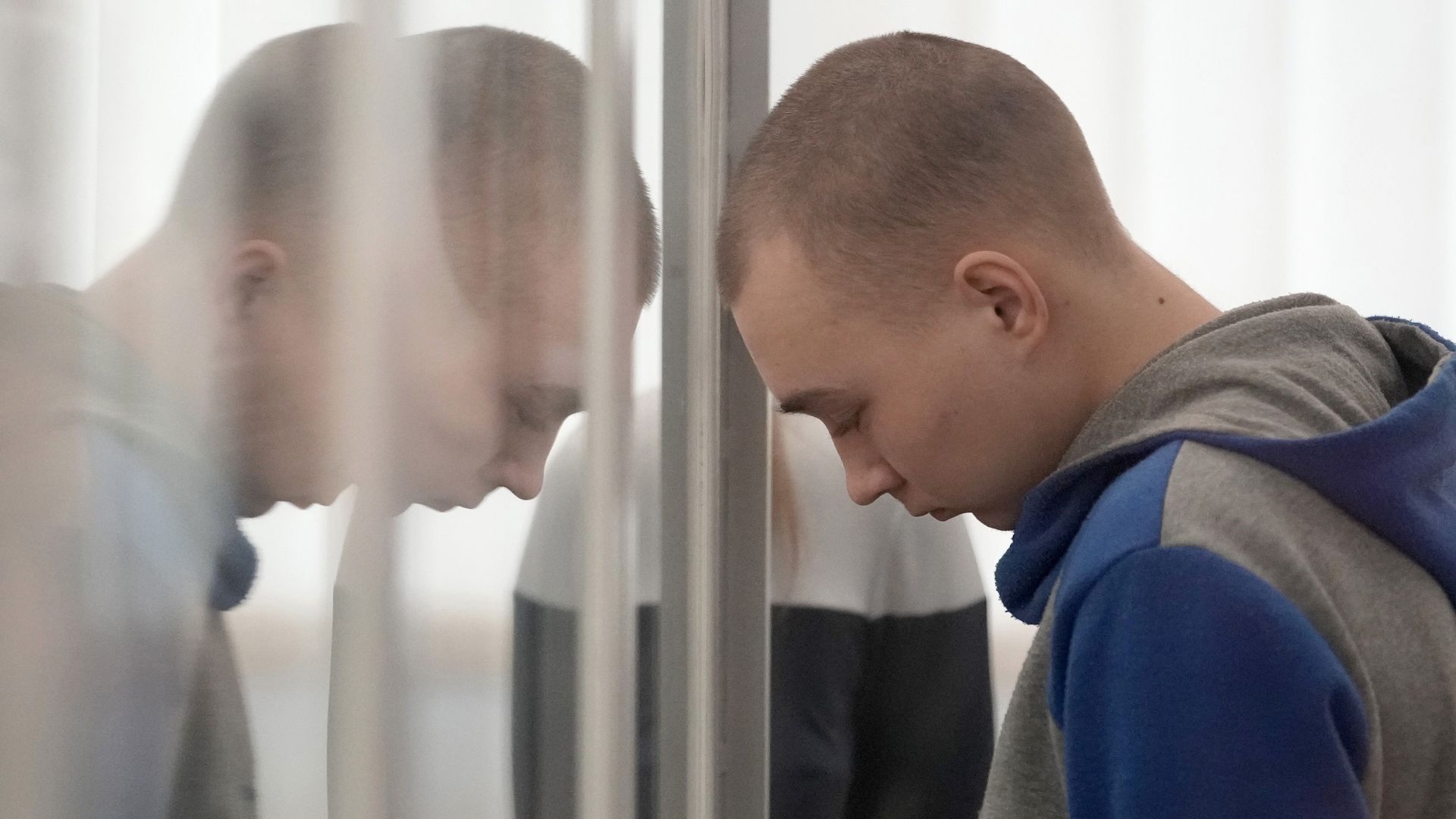 Sgt. Vadim Shishimarin of the Russian army appears at a sentencing hearing on May 23, 2022 in Kyiv, Ukraine.