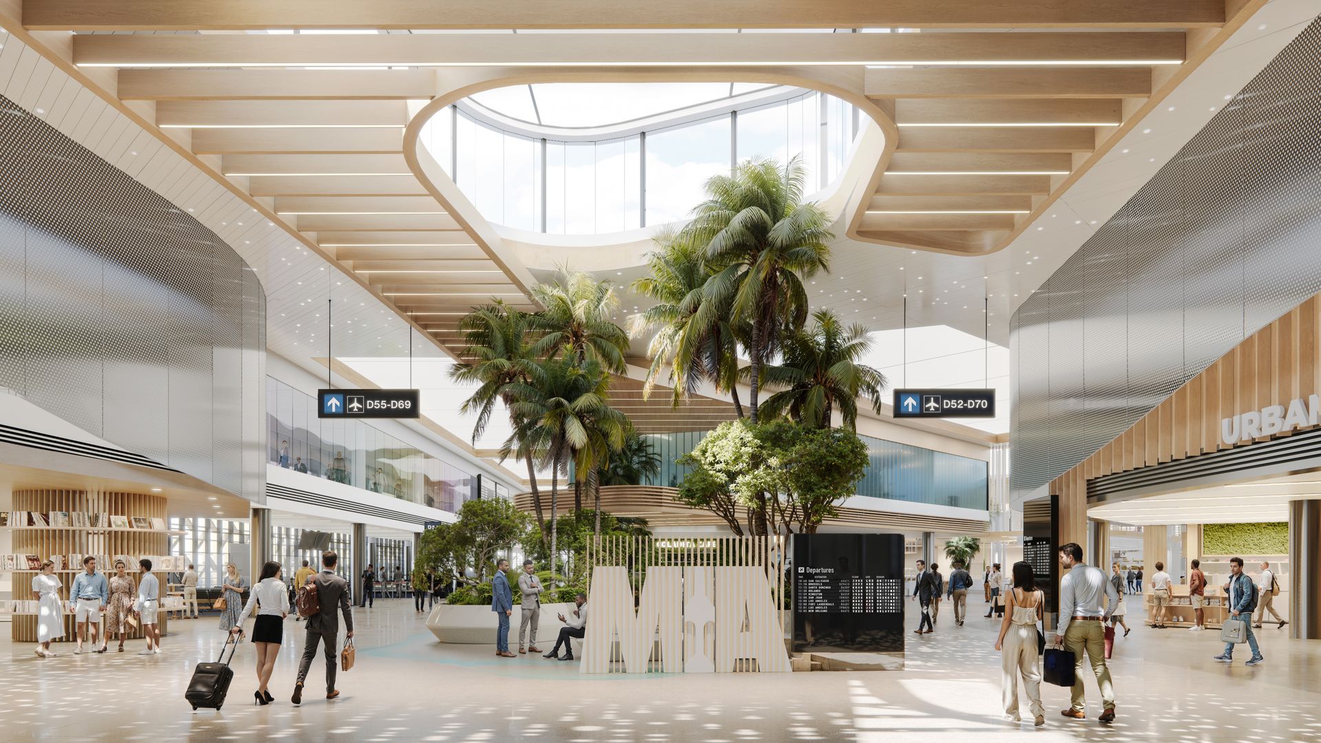 A rendering of the planned Concourse D at Miami International Airport