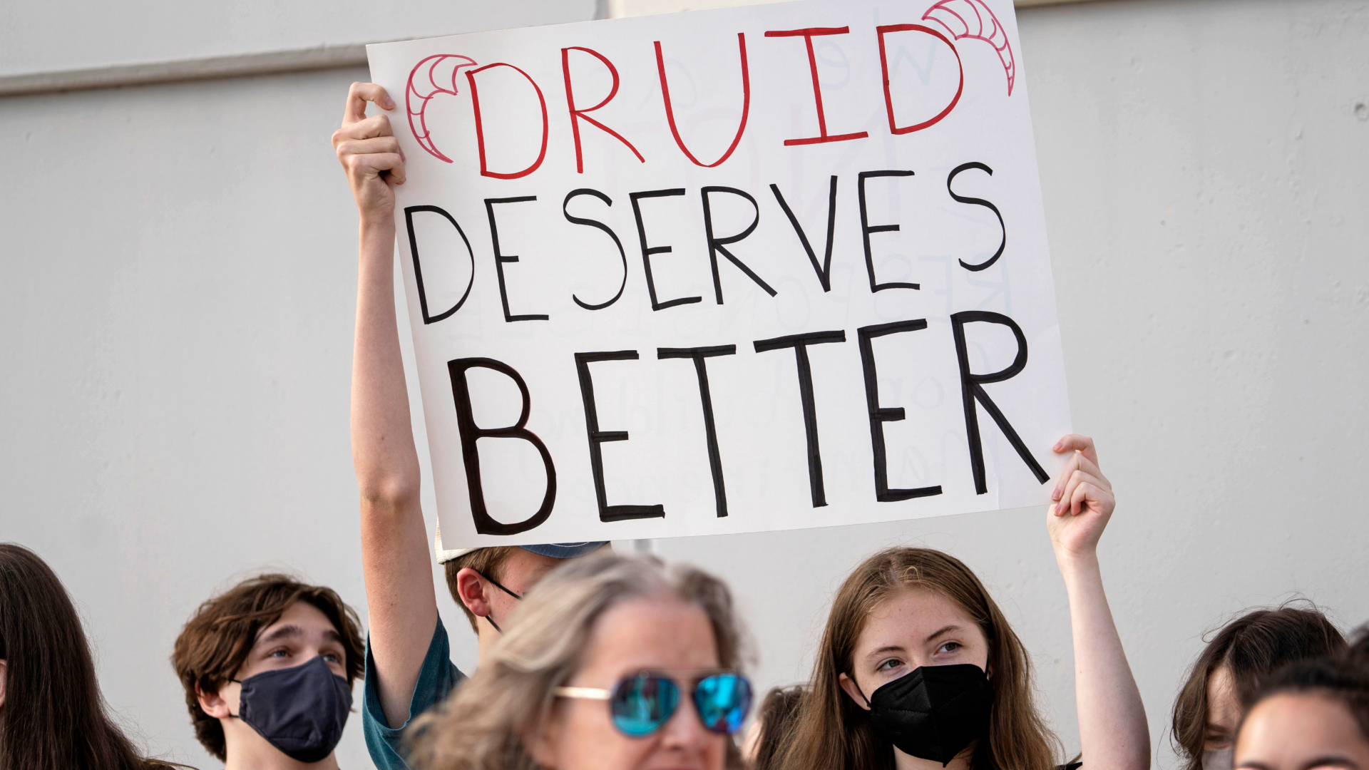 Druid Hills HS protest sign